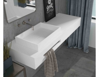 LAVABO SOLID SURFACE SOBRE ENCIMERA SQUARE LINE. ANYWAY SOLID