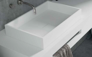 LAVABO SOLID SURFACE SOBRE ENCIMERA SQUARE LINE. ANYWAY SOLID