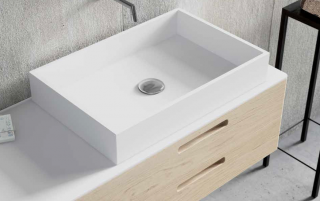 LAVABO SOLID SURFACE SQUARE. ANYWAY SOLID