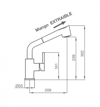 GRIFO DE COCINA GROBER MODELO ETERNAL MANGO EXTRAIBLE ENVÍO GRATIS