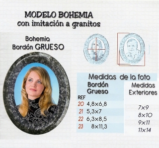 FOTO PORCELANA OVALADA CON BOHEMIA BORDÓN GRUESO NOVEDAD