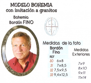 FOTO PORCELANA OVALADA CON BOHEMIA BORDÓN FINO NOVEDAD