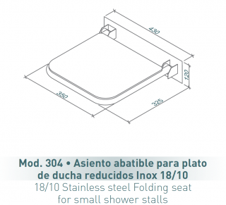 ASIENTO ABATIBLE PARA DUCHA  ESPACIOS REDUCIDOS MOD. 304 BELTRAN