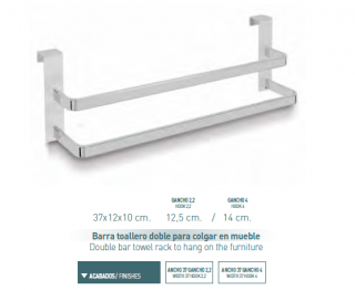 BARRA TOALLERO DOBLE PARA COLGAR EN MUEBLE 2260 BELTRAN