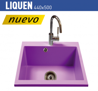 FREGADERO ACRÍLICO LIQUEN 44 MEDIDAS DE ENCASTRE 42X48CM URDAPLAST.