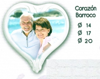 FOTO PORCELANA FORMA CORAZÓN BARROCO