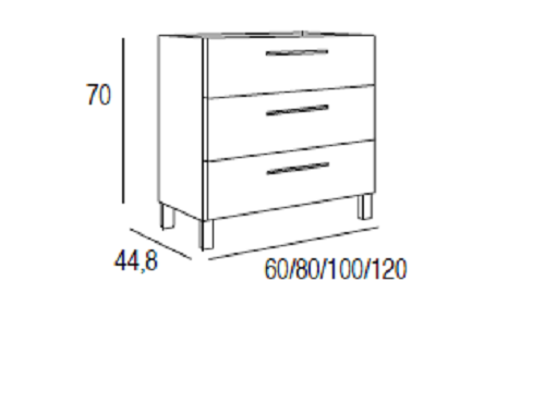 ▷ Mueble de Baño Tecia 100 cm. 3 cajones 1 puerta con Camerino
