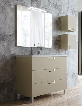 Mueble de baño con patas, de 3 cajones. Luna Campoaras