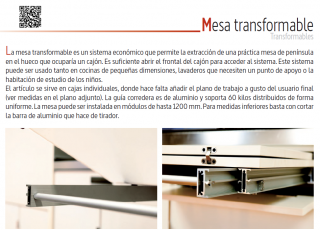 MESA DE COCINA TRANSFORMABLE  CUCINEOGGI NUEVO