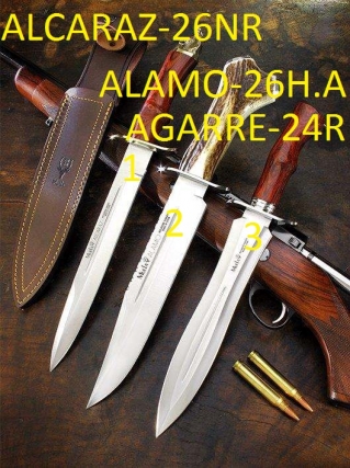 NOVEDAD CUCHILLOS ALCARAZ-26NR, ALAMO-26H,A Y AGARRE-24R