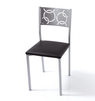  Oferta 2 sillas de cocina estructura metálica, asiento en Polipiel