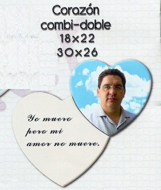 FOTO PORCELANA FORMA COMBI- DOBLE  CORAZON