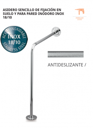 ASA DE BAÑO DE FIJACIÓN EN SUELO Y PARA PARED INODORO INOX 18/10