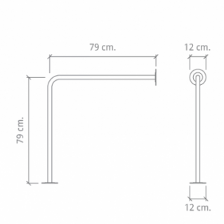 ASA DE BAÑO DE FIJACIÓN EN SUELO Y PARA PARED INODORO INOX 18/10