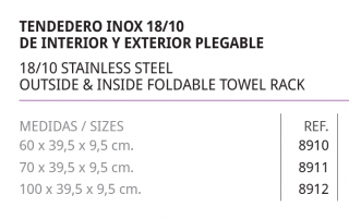 TENDEDERO  INOX  18-10 DE INTERIOR Y EXTERIOR PLEGABLE