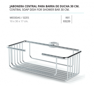 BELTRAN JABONERA CENTRAL PARA BARRA DE DUCHA 30 CM.