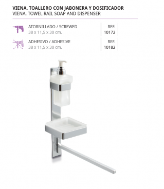 TOALLEROS CON JABONERAS DOSIFICADOR Y VASO 10172