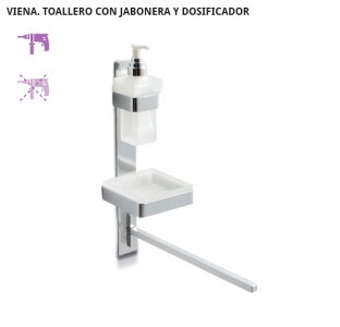 TOALLEROS CON JABONERAS DOSIFICADOR Y VASO 10172