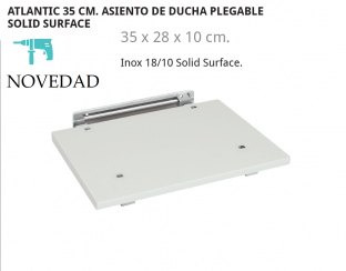 BELTRAN ATLANTIC 35 CM. ASIENTO DE DUCHA PLEGABLE SOLID SURFACE NOVEDAD