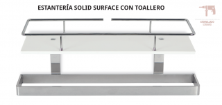 BELTRAN ESTANTERÍA SOLID SURFACE CON TOALLERO CON DEFENSA 