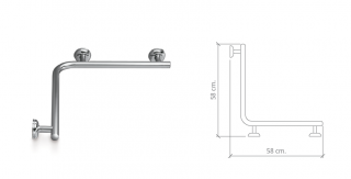 BELTRAN ASIDERO ANGULAR A 90º A DOS PAREDES PARA DUCHA INOX 18/10 NOVEDAD 02880 o 02885