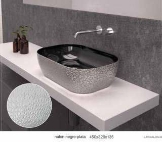 LAVABO  DE CERÁMICA  SOBRE ENCIMERA  NALON PLATA - DECORATIVO   ARTANDBATH 