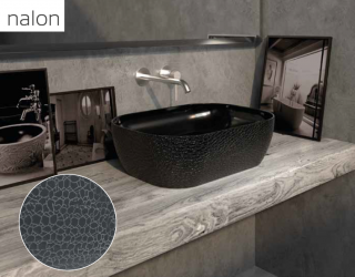 LAVABO  DE CERÁMICA  SOBRE ENCIMERA  NALON PORCELANA NEGRA    ARTANDBATH 