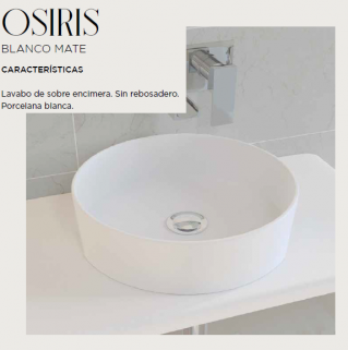 LAVABO DE CERÁMICA SOBRE ENCIMERA OSIRIS  COLOR  BLANCO MATE   ARTANDBATH NUEVO