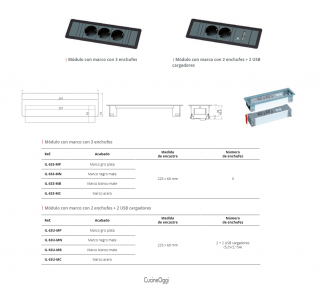 ENCHUFE  MÓDULO CON MARCO CUCINEOGGI