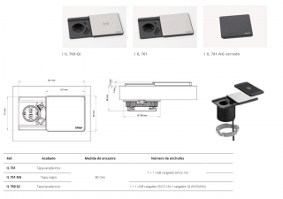 ENCHUFE ENERGY BOX SQUARE 80 CON QI CUCINEOGGI NOVEDAD