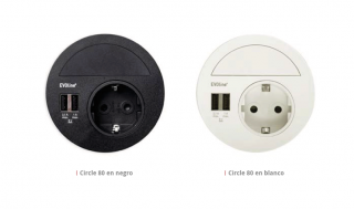 CUCINE OGGI ENCHUFE ENERGY BOX CIRCLE 80 COLORES BLANCO Y NEGRO NOVEDAD