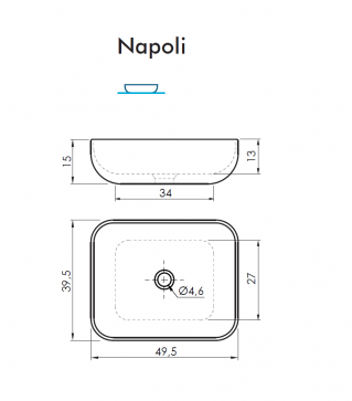 SANYCCES LAVABO SOBRE ENCIMERA NAPOLI. 