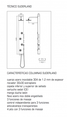 COLUMNA HIDROMASAJE SUDERALAND GME.