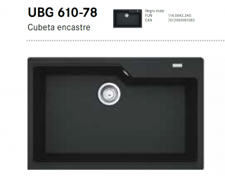 FRANKE FREGADERO MODELO URBAN URG 610- 78 PLATINUM  BAJO ENCIMERA O RAS FRAGRANITE NOVEDAD 