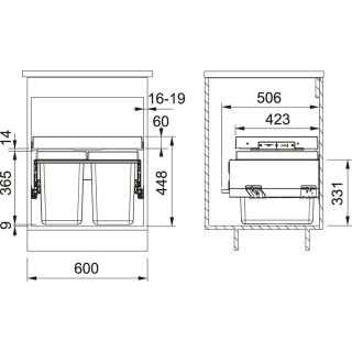 FRANKE CUBO BASURA MODELO  FX 60 26-11-11 121.0557.763