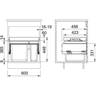 FRANKE CUBO BASURA MODELO  FX 60 35-16 121.0557.765 