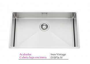 .FREGADERO DE ACERO INOXIDABLE BAJO ENCIMERA MODELO VIBRATO VINTAGE EVSP56 IV - 770 x 450 mm NOVEDAD