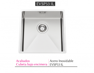 FREGADERO DE ACERO INOXIDABLE VIBRATO VINTAG EVSP53 IL LUISINA NOVEDAD