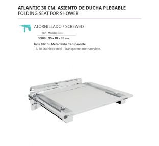 ASIENTO DE DUCHA PLEGABLE ATLANTIC DE BELTRAN 2619