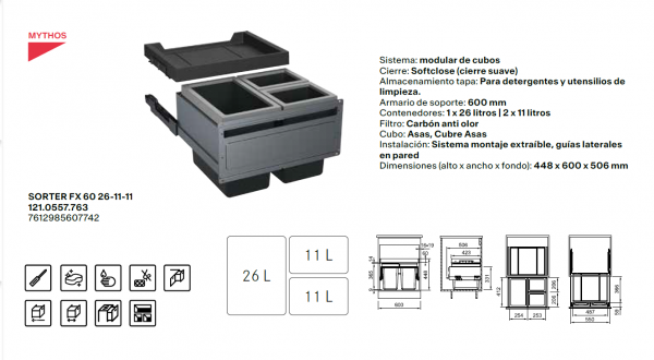 Cubo basura best sale extraíble franke