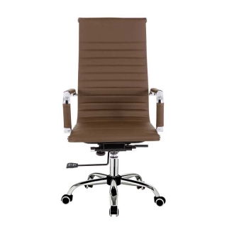 SILLA DE OFICINA PIEL SINTÉTICA CHOCOLATE EXECUTIVE RESPALDO ALTO 75574 HISPANOHOGAR 