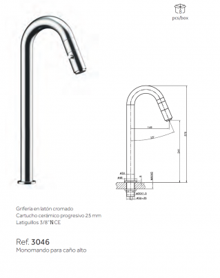 Grifo de lavabo con mezclador monomando IO``S-5 cromo GME 3046