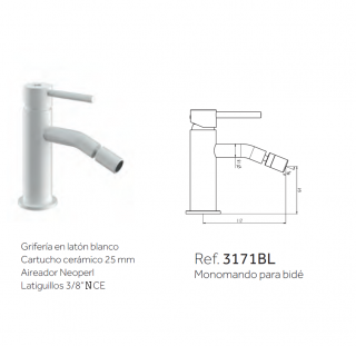 GRIFO PARA BIDE SIRIO BLANCO GME 3171BL