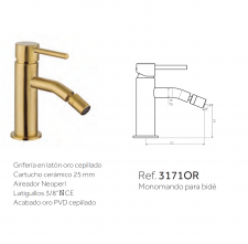 GRIFO PARA BIDE SIRIO ORO CEPILLADO GME 3171OR