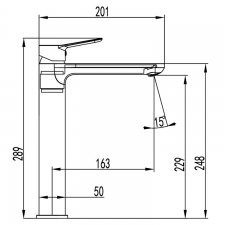 GRIFO CAÑO ALTO DE LAVABO MONOMANDO RHIO 3166 GME