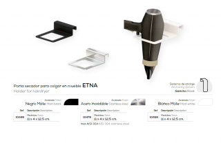 PORTA SECADOR  DE PELO PARA COLGAR EN MUEBLE ETNA BELTRAN 10446