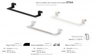 BARRA TOALLERO DE COSTADO DE MUEBLE  ETNA 10418 BELTRAN