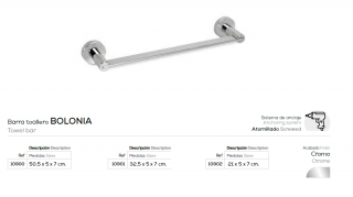 BARRA TOALLERO MODELO BOLONIA  10900