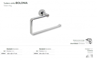 TOALLERO  ANILLA MODELO BOLONIA 10904