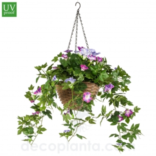  CESTA COLGANTE PETUNIA VIOLETA UV DECOPLANTA